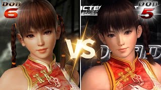 DOA6 x DOA5 🚺 Characters Face Comparison