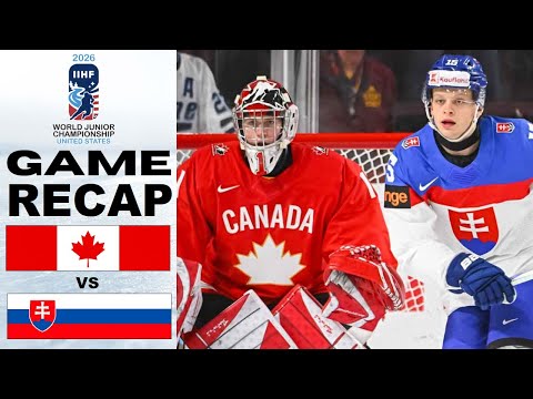 CANADA vs SLOVAKIA HIGHLIGHTS | 2026 World Juniors Quarterfinal