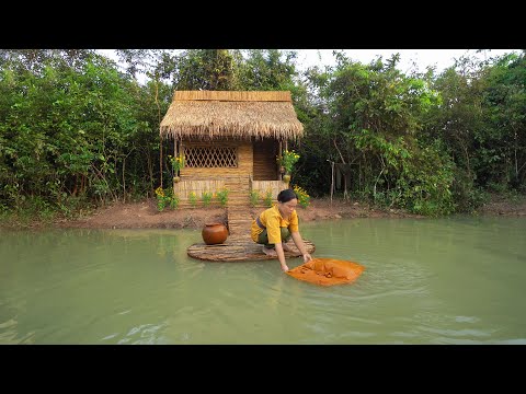 Build Beautiful Kitchen House Near River Natural By Survival Build