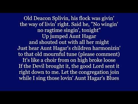AUNT HAGAR'S BLUES Lyrics Words text trending JAZZ sing along song music Hager's