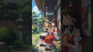 【AI】縁側でそうめんをすする霊夢と魔理沙   #shorts