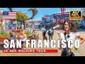 4K Caminando por San Francisco, California | Muelle 39, Union Square, Market Street, Vida nocturna
