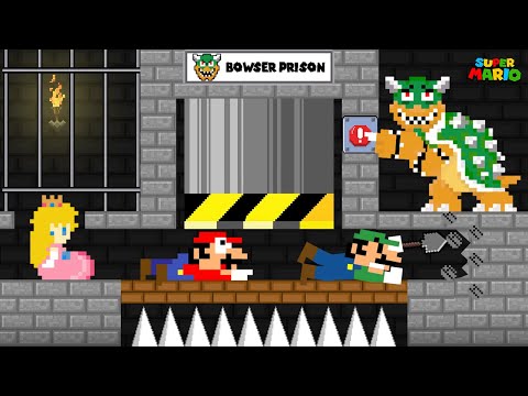 Mario and Luigi vs Bowser Prison Escape rescue Peach | Game Animation