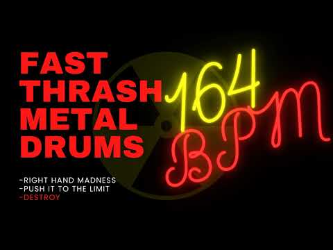 THRASH METAL DRUM TRACK #66| 164 BPM in the Style of EXODUS