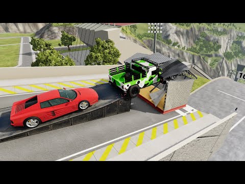 High Speed Jumps Through Metal Shed (Insane Jump) #2 - BeamNG drive Crash Testing (Ramp Jumps)