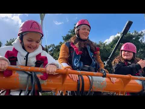 Masal and Öykü Giant Riding on the Swing / Funny Kids Video