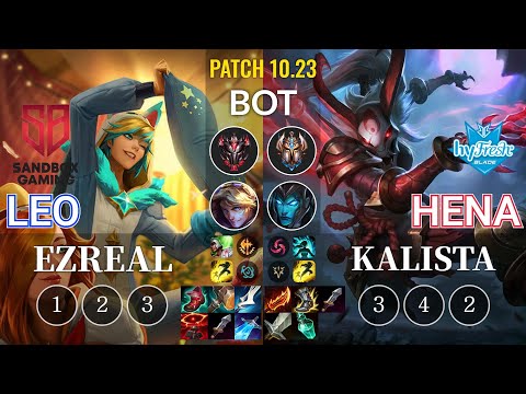 SB Leo Ezreal vs hyF Hena Kalista Bot - KR Patch 10.23