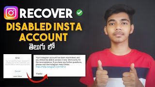 How To Recover Disabled Instagram Account 2022 (Telugu) ✅| Instagram Account Disabled | Craftykiran