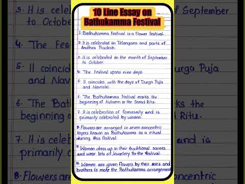 10 Line Essay on Bathukamma Festival in English