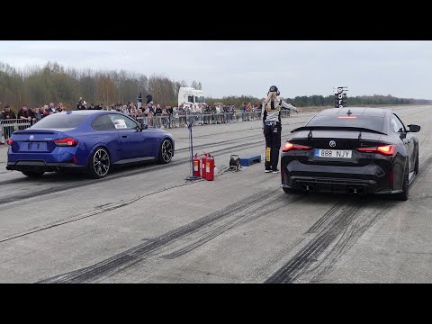 Thumbnail for BMW M240i G42 xDrive vs BMW M4 Competition G82 1/4 mile drag race