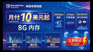 🔥ReliableSite 老牌独服！月租 10 美元 8G 内存 20Gbps 超强高防