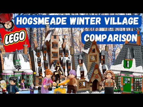 LEGO Harry Potter: Hogsmeade Winter Village Comparison (2021 vs. 2025) #lego #harrypotter #hogsmeade