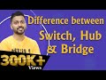 Lec-13: Switch, Hub & Bridge Explained - What's the difference?