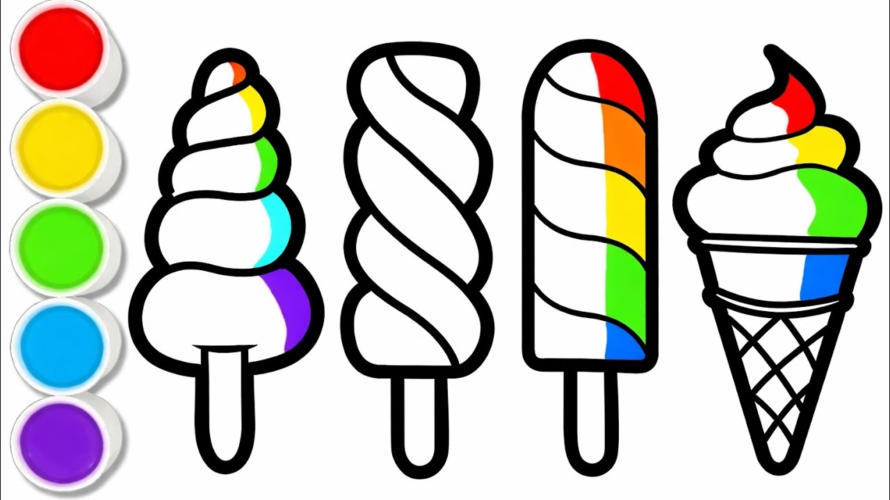 Glitter Ice Cream Drawing 🍦✨ | Easy Kids Drawing & Coloring Fun