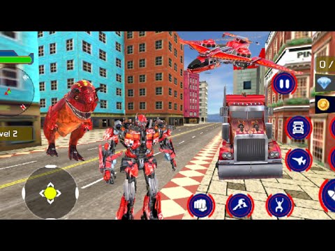 Red Optimus Prime Multiple Transformation Jet Robot Truck Game 2021-Android Gameplay