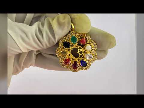 Brass evil eye protection pendant, 5 gram