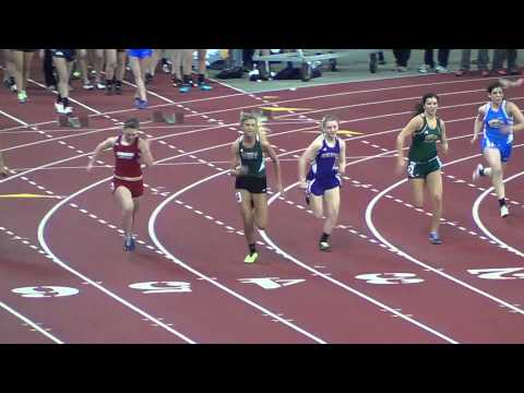 60 meter Dash Prelims.  Hannah Fowler wins heat with a 8.20