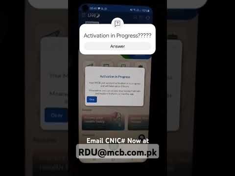 Activation in Progress| MCB live Activation @MCBBankPk #mcblive #mcbbank