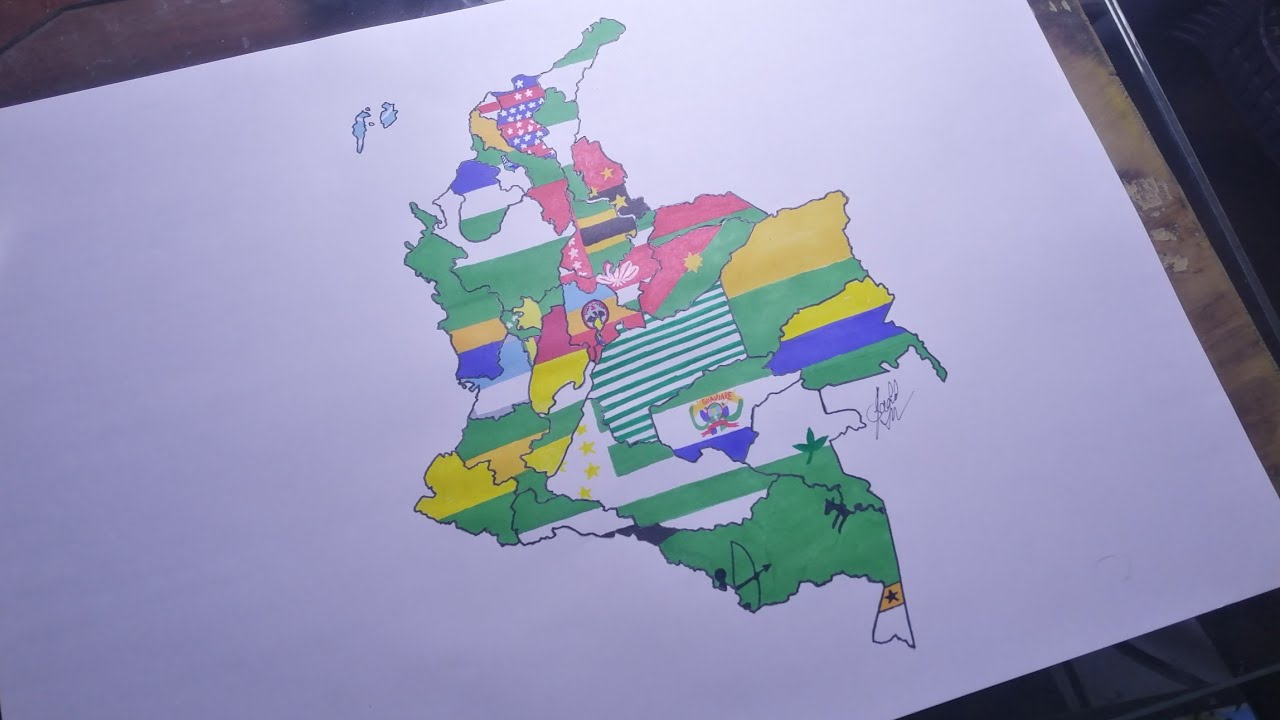 Drawing Colombia departments flag maps | Mapas de banderas de los departamentos de Colombia dibujo