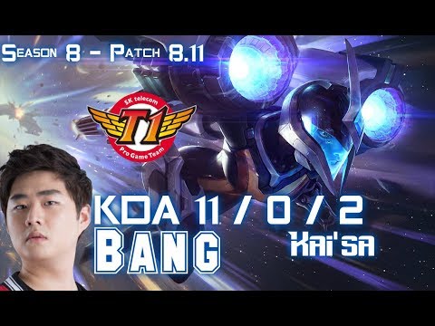 SKT T1 Bang KAI'SA vs EZREAL ADC - Patch 8.11 KR Ranked