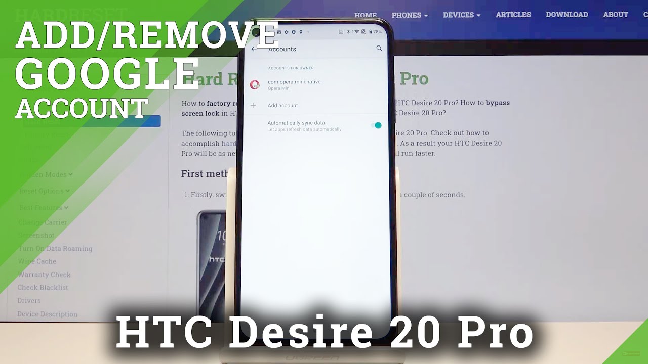 How to Add Google Account in HTC Desire 20 Pro – Remove Google Account