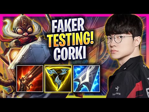 FAKER TESTING CORKI MID IN KOREA SOLOQ! - T1 Faker Plays Corki MID vs Aurora! | Season 2025