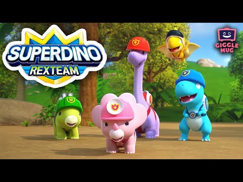 A Dino Lost In Town | Super Dino (14-Minute Cartoon for Kids!)
