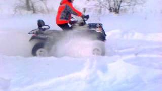 preview picture of video 'ATV in Snow Siberia Квадроцикл'