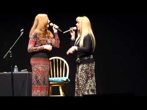 Theresa Sareo and Diana Wise Perron sing at the Elmira 'ALIVE AGAIN' film premiere