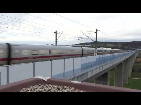 ICE 1 + ICE 4 Zugbegegnung 250 Km/h @ Tunnel Höhnberg/Füllbachtalbrücke - SFS Ebensfeld-Erfurt