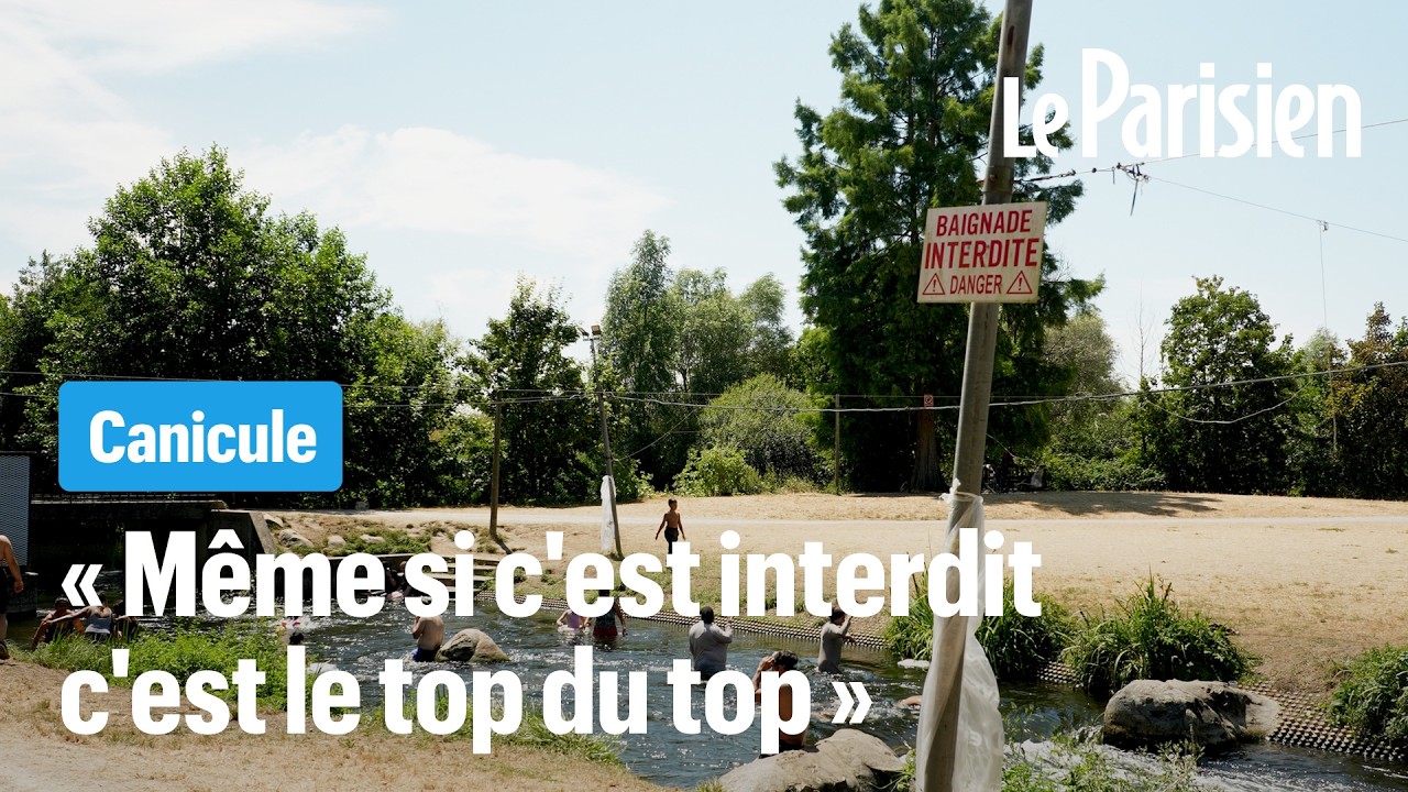 Illustration: Corbeil-Essonnes : baignade interdite, familles défient la canicule