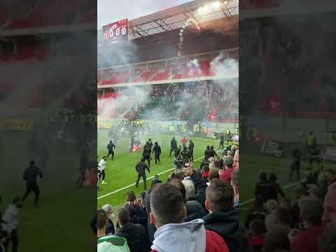FC Spartak Trnava - SK Slovan Bratislava 17.10.2021 - Fans riots