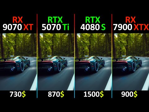 RX 9070 XT vs RTX 5070 Ti vs RTX 4080 SUPER vs RX 7900 XTX TEST IN 10 GAMES  - RT DLSS/FSR