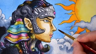 Watercolor Painting in Mythomorphia Coloring Book Relaxing Satisfying Videos