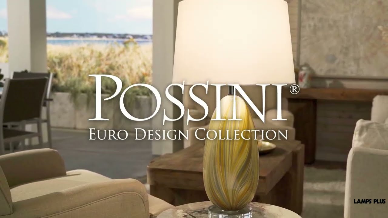 Video 1 Watch A Video About the Possini Euro Pablo Modern Yellow Vortex Art Glass Table Lamp