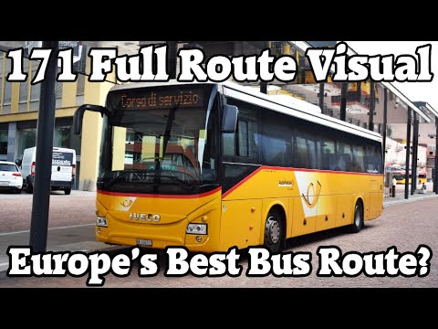 FULL ROUTE VISUAL - 171 - Bellinzona to Chur - PostAuto/AutoPostale 10919 (GR-108017)