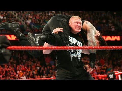 Roman Reigns is brutally ambushed by Brock Lesnar Raw, March 19, 2018