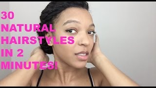 30 Natural Hairstyles in 2 minutes!