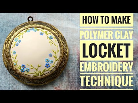 Polymer Clay Pendant How to Make Clay Pendant Flower Pendant Floral Necklace Embroidery DIY Necklace