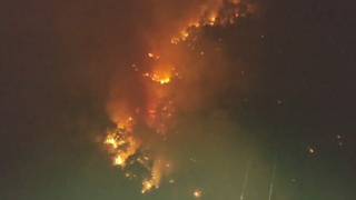 Reggio Emilia, il video del vasto incendio innescato da un fulmine nei boschi di Canossa