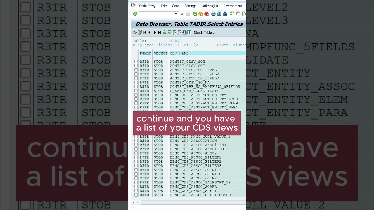 Find CDS Views in your SAP System #abap #sap #cds #views
