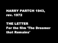 Harry Partch - 'The Letter' 1943, rev. 1972