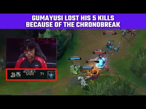 Gumayusi lost his 5 kills because of the chronobreak | T1 vs HLE | 2022 LCK Summer Split