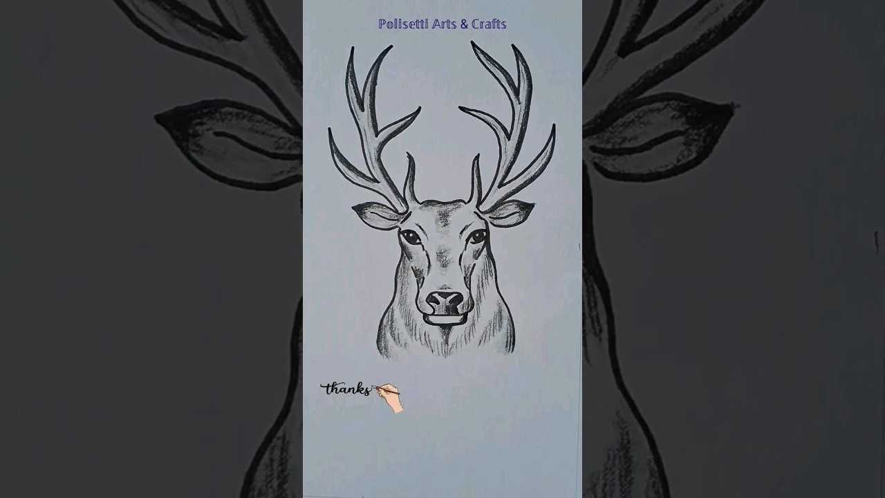 How to Draw Deer Head Easy #shorts #ytshorts #youtubeshorts #shortvideo #trending #viral #withpencil