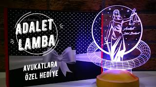 Avukat Hediyesi Kişiye Özel 3 Boyutlu Adalet Led Lamba