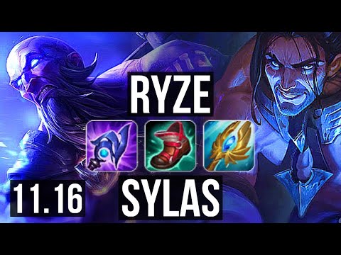 RYZE vs SYLAS (MID) | Rank 4 Ryze, Legendary, 13/4/14, Rank 26 | NA Challenger | v11.16