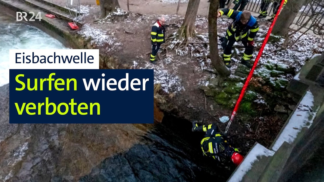 München: Surfen auf der Eisbachwelle wieder verboten | Abendschau | BR24
