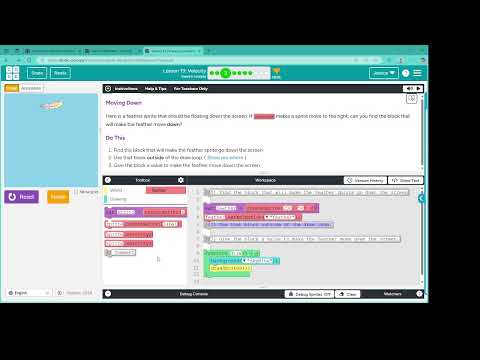 Lesson 19: Velocity: Level 3 - Code.org - CS Discoveries - Unit 3: Interactive Animations & Games
