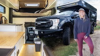 Her SUPER spacious ADVENTURE TRUCK w/ Articulated roof, shower, kitchen, SMART HEATING & HOT WATER by Nate Murphy