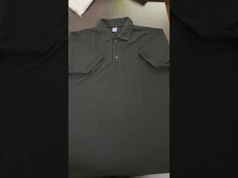 Polyester polo green half sleeve t shirt, plain